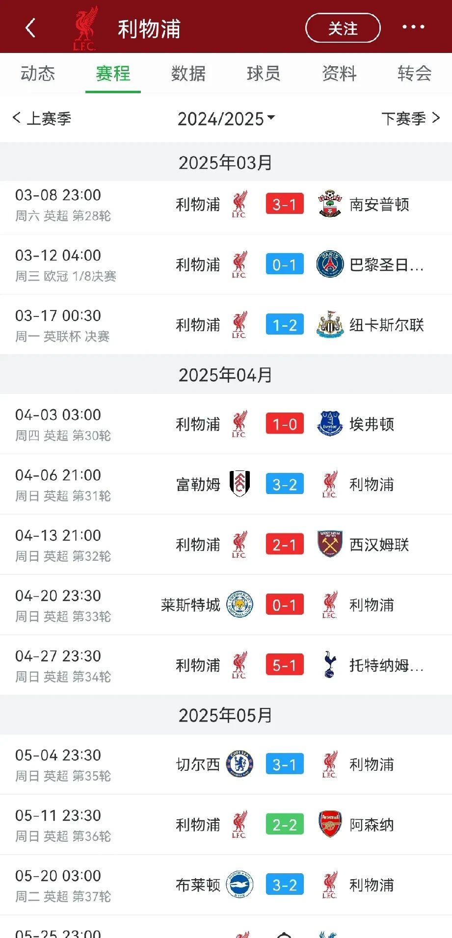 利物浦客场失利，排名持续下滑的简单介绍